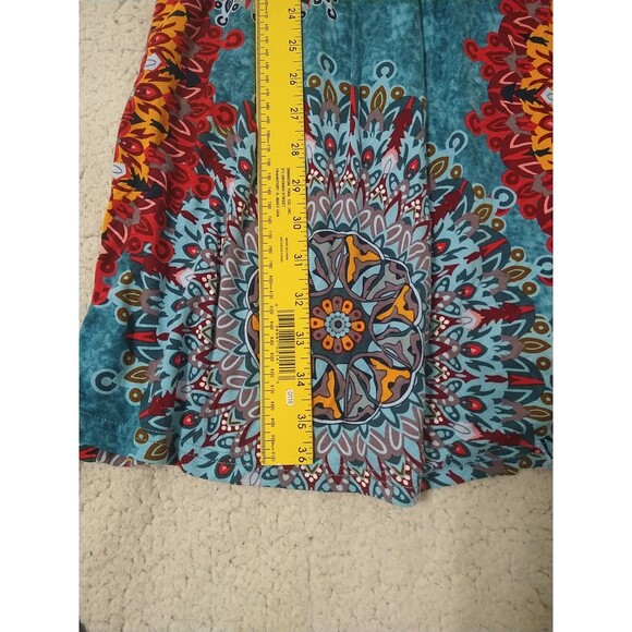 DouBCQ Pocketed Knee Length Dress Small Multicolor Boho Artsy Medallion - Picture 8 of 10